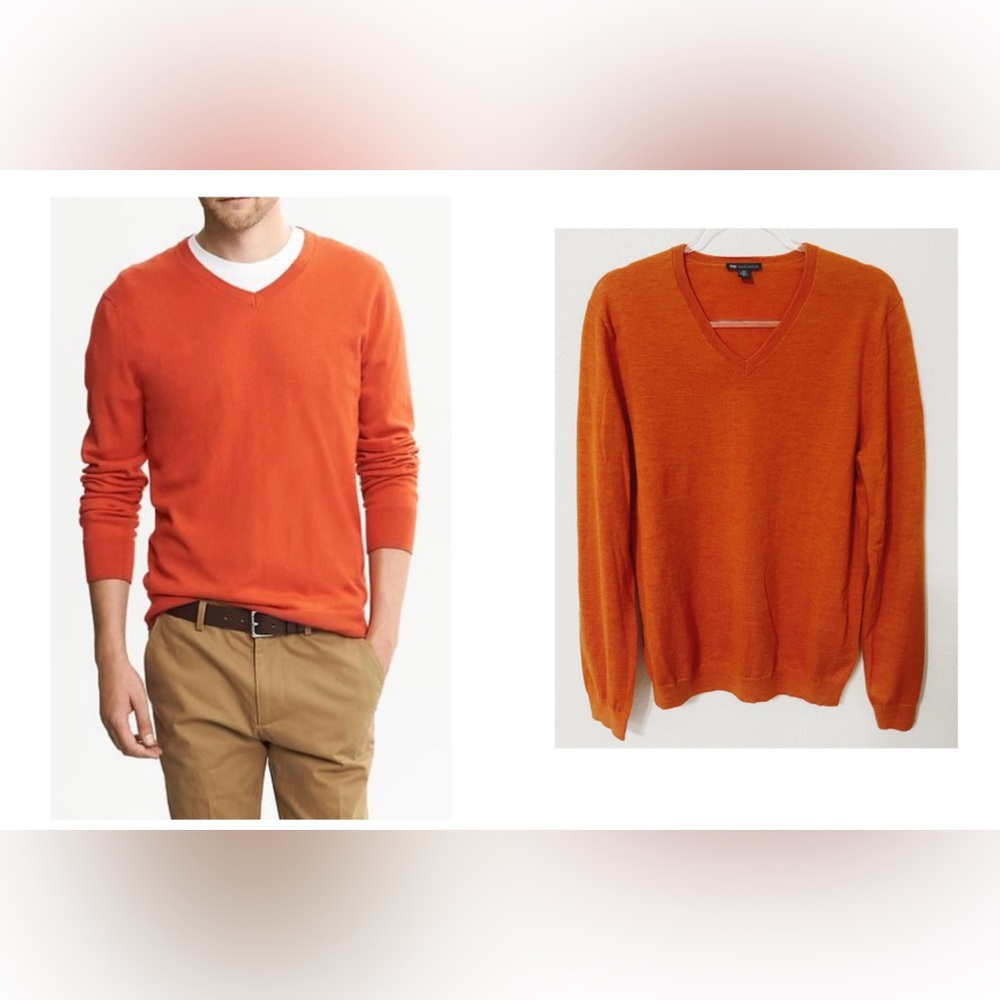 Banana Republic Extra Fine Merino Cashmere V-Neck Ribbed Collar Out of stock
